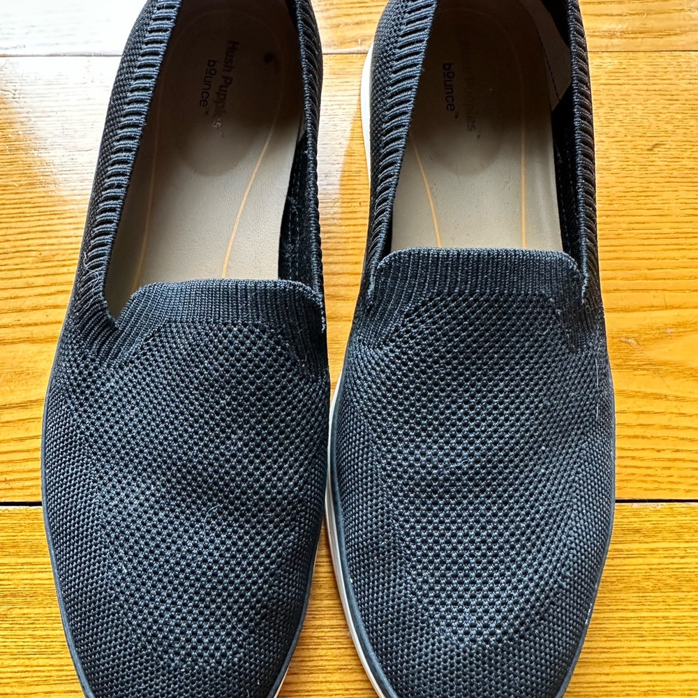 Hush Puppies Pally Black Slip-On Loafers